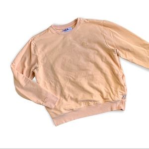 FILA Peach French Terry Long Sleeve Crewneck Sweatshirt